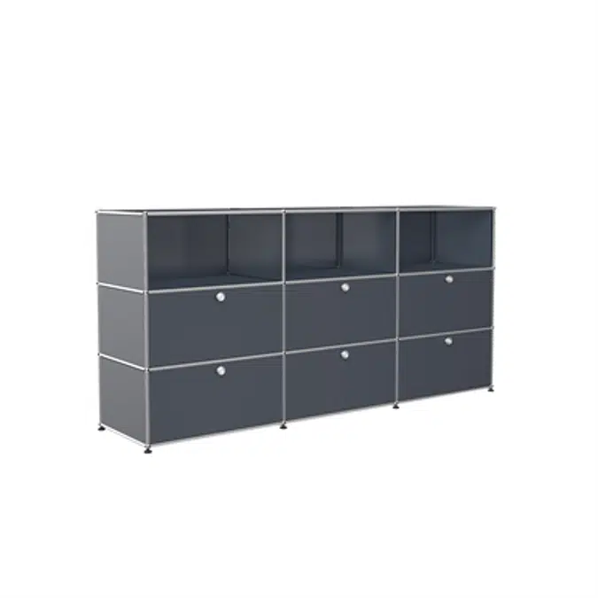 Sideboard with open shelves, customisable