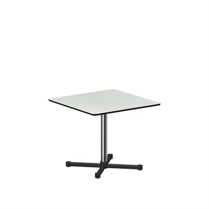 Table carrée relevable, 900x900 mm.