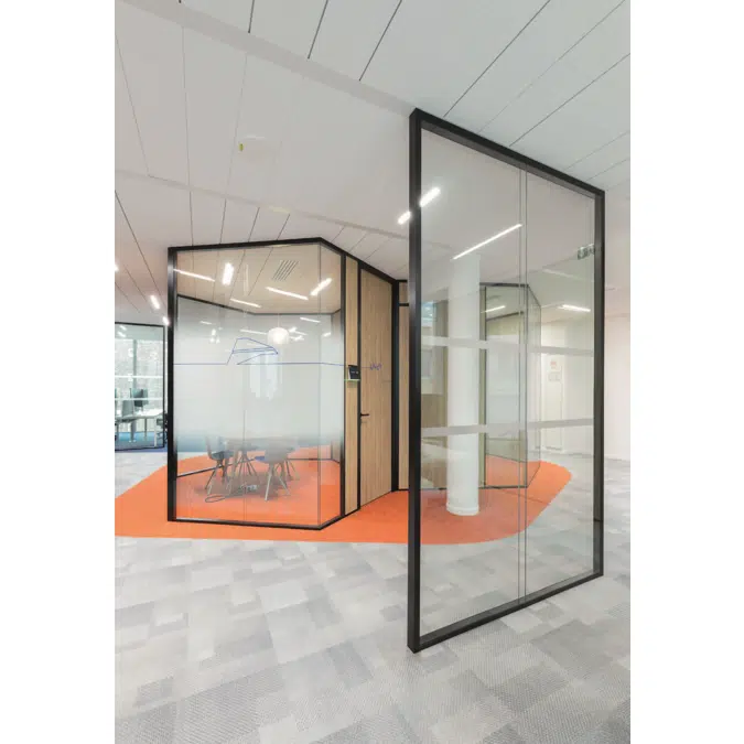 Glass partition edge to edge double glazing ID2