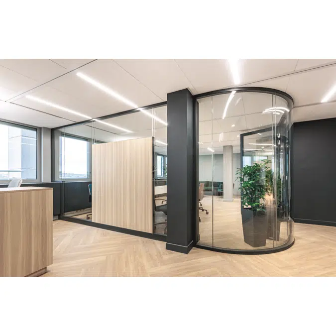 Glass partition edge to edge double glazing ID2