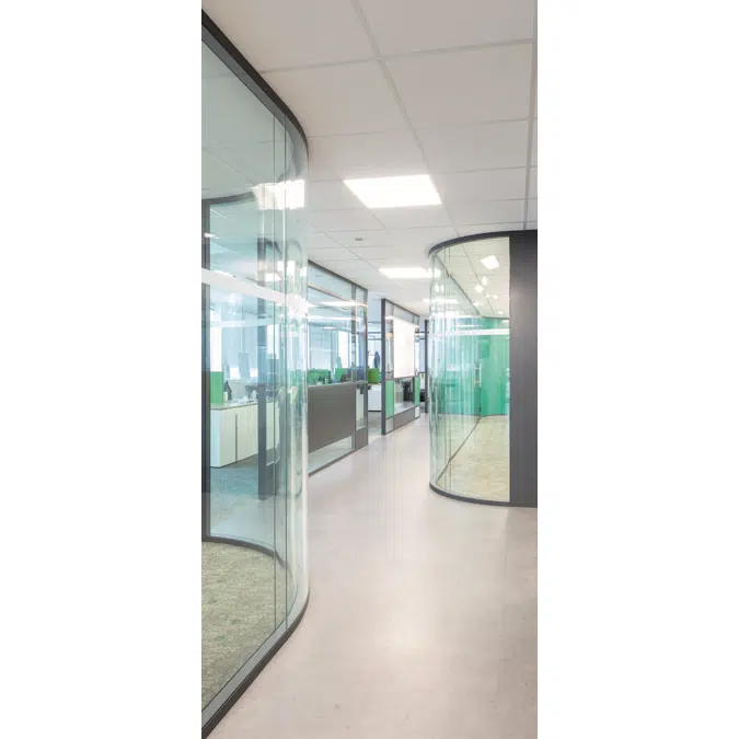 Glass partition edge to edge double glazing ID2