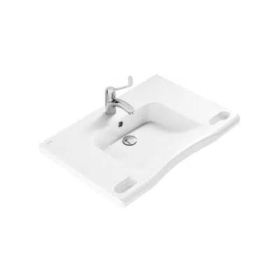 afbeelding voor 76x52 New Wccare washbasin with integrated handle