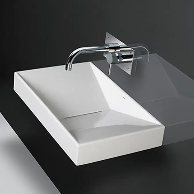 Lavabo Flux 65x39 senza foro per rubinetteria