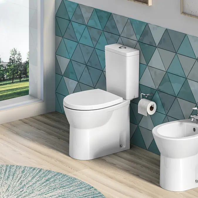 Easy F|D close coupled rimflush toilet
