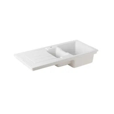 Image for Reno bowl kitchen sink with drainer and popup waste