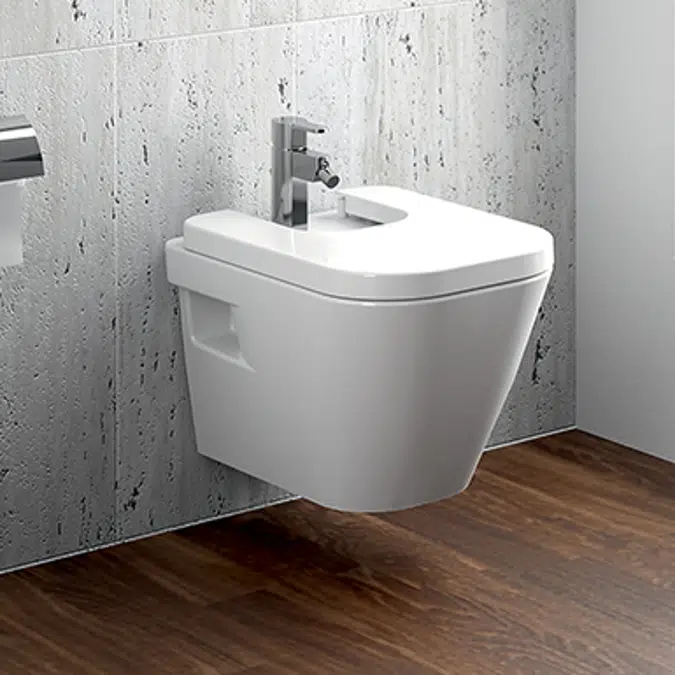 Look wall mounted bidet with holes for lid