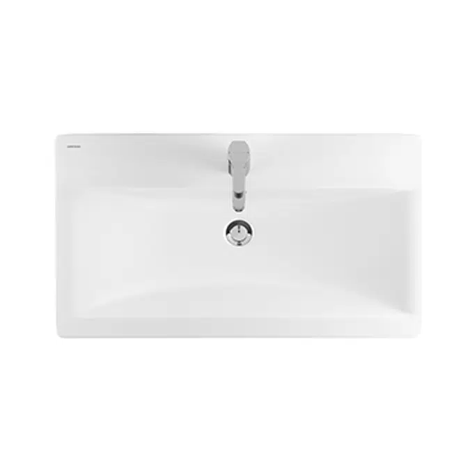 Look semi-recessed washbasin