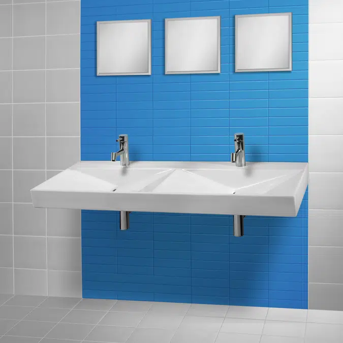 120x45 Flux double wall mounted basin