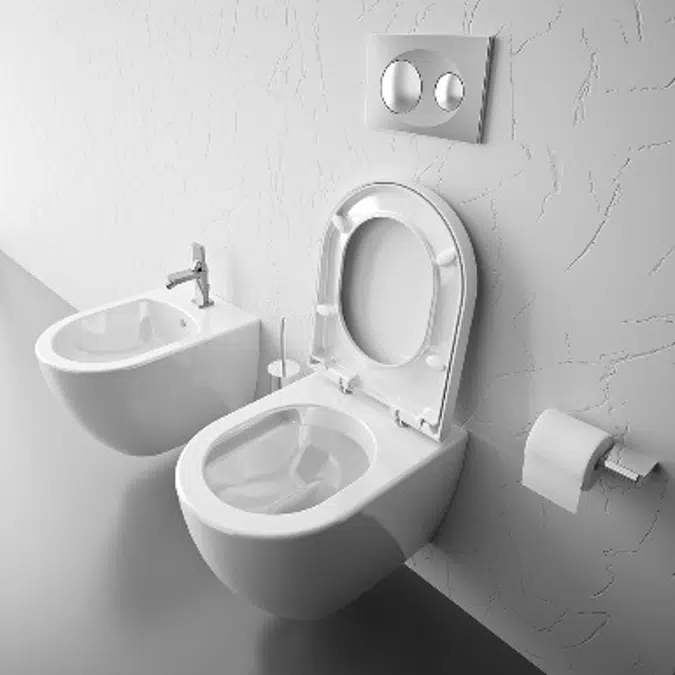 Sanibold rimflush wall mounted toilet with concealed fixation