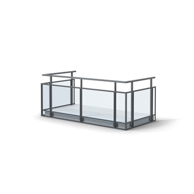 Image pour Balcony Railing Glass Side Mounted