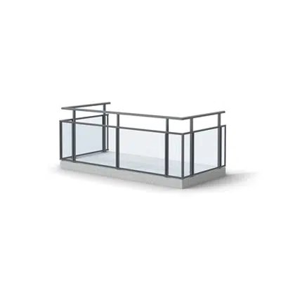 Image pour Balcony Railing Glass Top Mounted