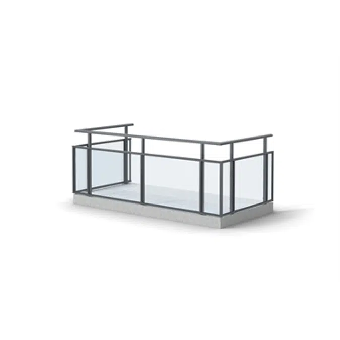 Balcony Railing Glass Top Mounted