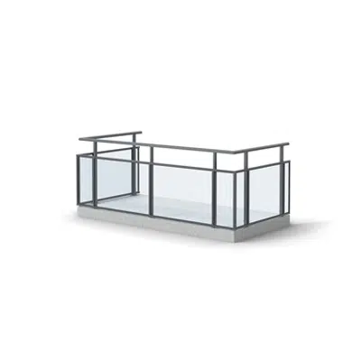 Image for Balcony Railing Glass Top Mounted