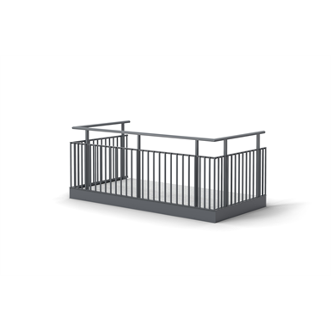 BIM objects - Free download! Balcony Railing Picket Side Mounted ...