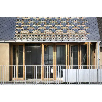 画像 Rectangular Slate format 32x22 hooked on timber batten - thickness 3.75 mm 4 sections for 4 colours (black, grey, green, stained)