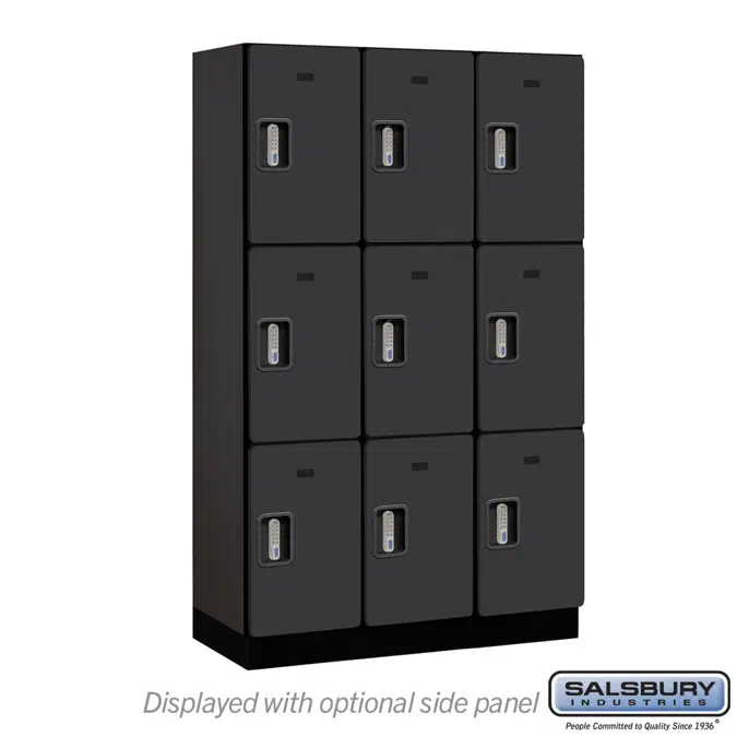 23000E Series Designer Wood Lockers - Triple Tier - Electronic Locks - 3 Wide