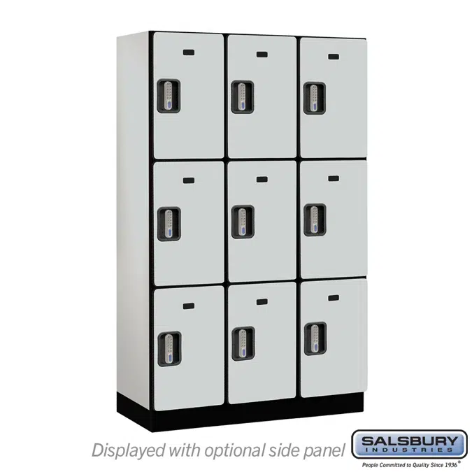 23000E Series Designer Wood Lockers - Triple Tier - Electronic Locks - 3 Wide