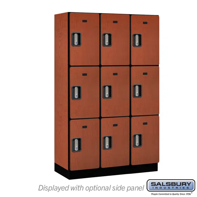 23000E Series Designer Wood Lockers - Triple Tier - Electronic Locks - 3 Wide