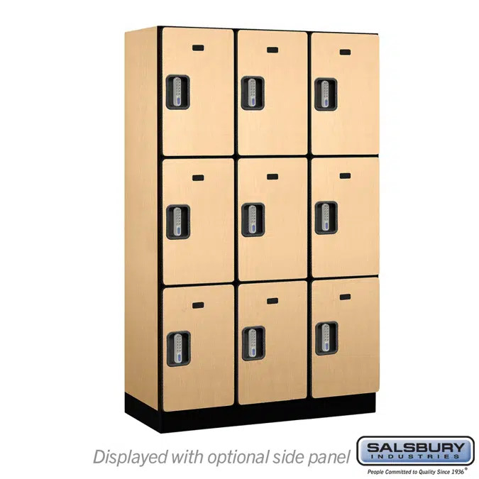 23000E Series Designer Wood Lockers - Triple Tier - Electronic Locks - 3 Wide