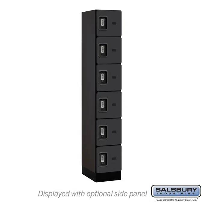 36000R Series Designer Wood Lockers - Six Tier Box Style - Resettable Combination Locks - 1 Wide