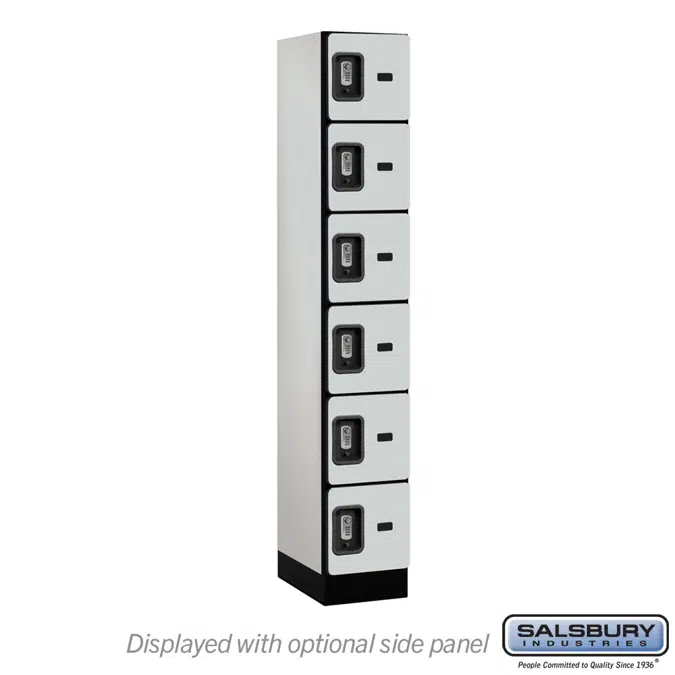 36000R Series Designer Wood Lockers - Six Tier Box Style - Resettable Combination Locks - 1 Wide