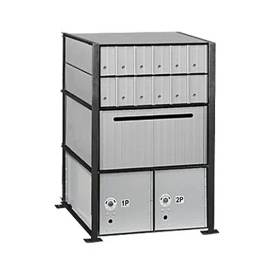 Image pour 2200 Series Aluminum Mailboxes-Rack Ladder System-3 Unit High Wall Installation