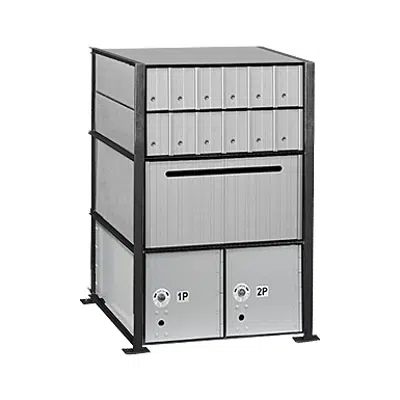 изображение для 2200 Series Aluminum Mailboxes-Rack Ladder System-3 Unit High Wall Installation