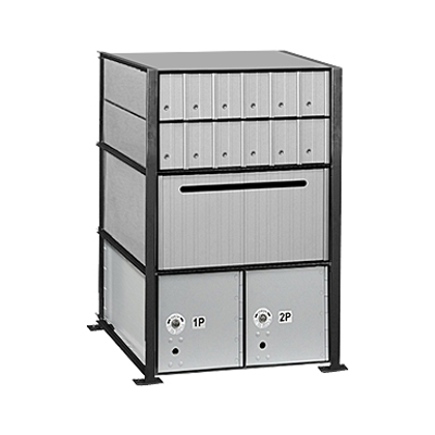 Image for 2200 Series Aluminum Mailboxes-Rack Ladder System-3 Unit High Wall Installation