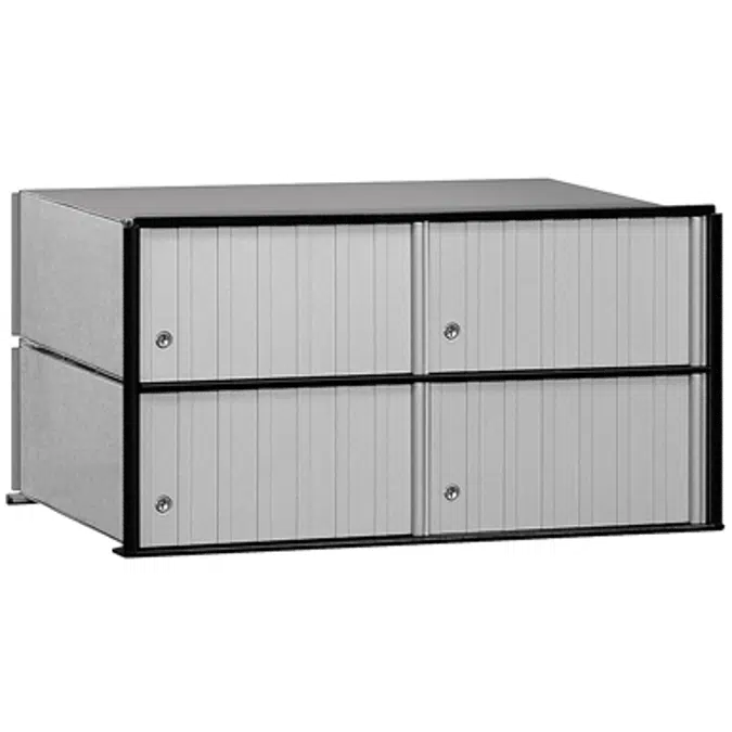 2200 Series Aluminum Mailboxes-Rack Ladder System-3 Unit High Wall Installation