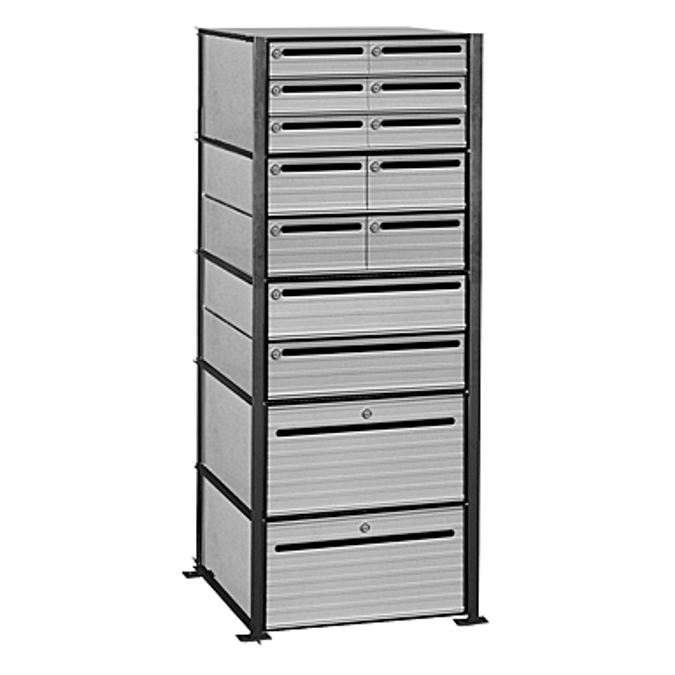 BIM objects Free download! 2400 Series Aluminum MailboxesData