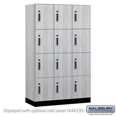 Imagem para 15-44000E Series Premier Wood Lockers - Four Tier - Electronic  Locks - 3 Wide}