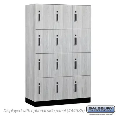 imagem para 15-44000E Series Premier Wood Lockers - Four Tier - Electronic  Locks - 3 Wide