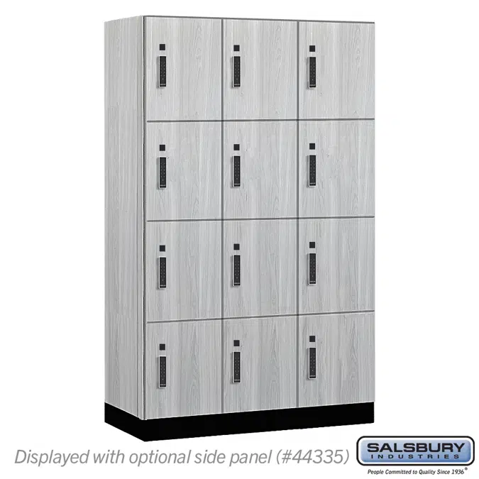 15-44000E Series Premier Wood Lockers - Four Tier - Electronic  Locks - 3 Wide