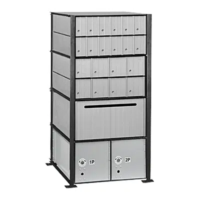Image pour 2200 Series Aluminum Mailboxes-Rack Ladder System-4 Unit High Wall Installation