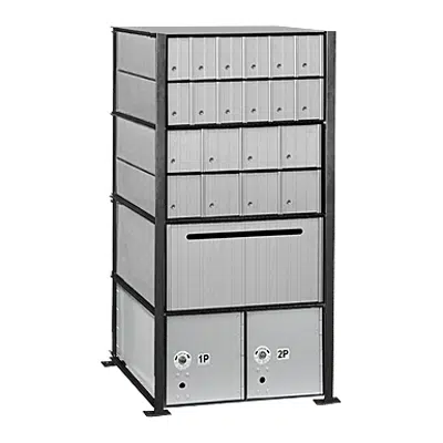 billede til 2200 Series Aluminum Mailboxes-Rack Ladder System-4 Unit High Wall Installation