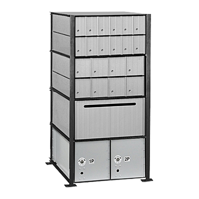 Image for 2200 Series Aluminum Mailboxes-Rack Ladder System-4 Unit High Wall Installation
