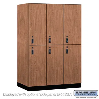 Image pour 18-42000R Series Premier Wood Lockers - Double Tier - Resettable Combination Locks - 3 Wide