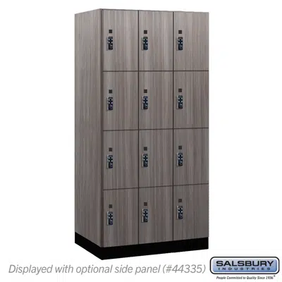 imagem para 44000R Series Premier Wood Lockers - Four Tier - Resettable Combination Locks - 3 Wide