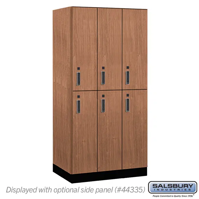 42000E Series Premier Wood Lockers - Double Tier - Electronic  Locks - 3 Wide