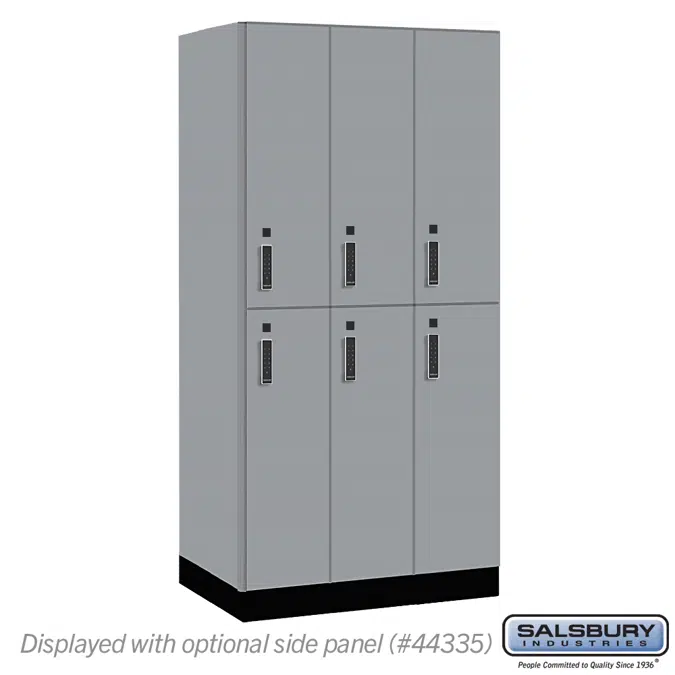 42000E Series Premier Wood Lockers - Double Tier - Electronic  Locks - 3 Wide