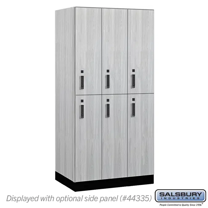 42000E Series Premier Wood Lockers - Double Tier - Electronic  Locks - 3 Wide