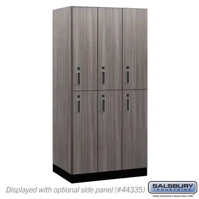 42000E Series Premier Wood Lockers - Double Tier - Electronic  Locks - 3 Wide图像