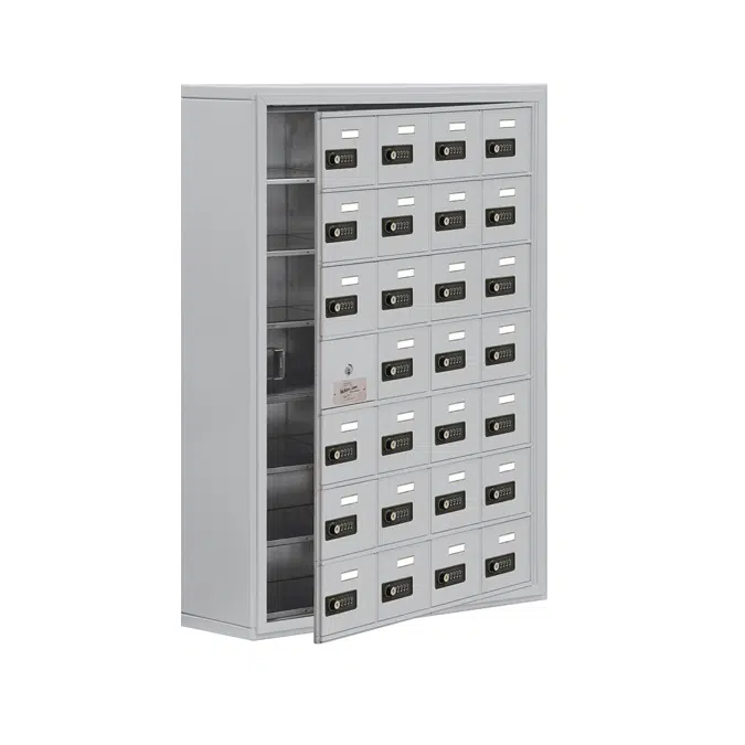 19100 Series Cell Phone Lockers-Surface Mounted-7 Door High Units-8 Inch Deep Compartments