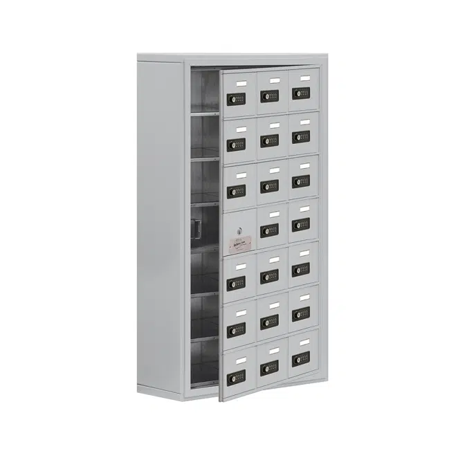 19100 Series Cell Phone Lockers-Surface Mounted-7 Door High Units-8 Inch Deep Compartments