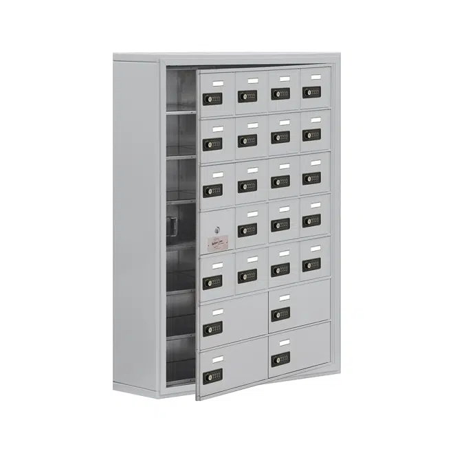 19100 Series Cell Phone Lockers-Surface Mounted-7 Door High Units-8 Inch Deep Compartments