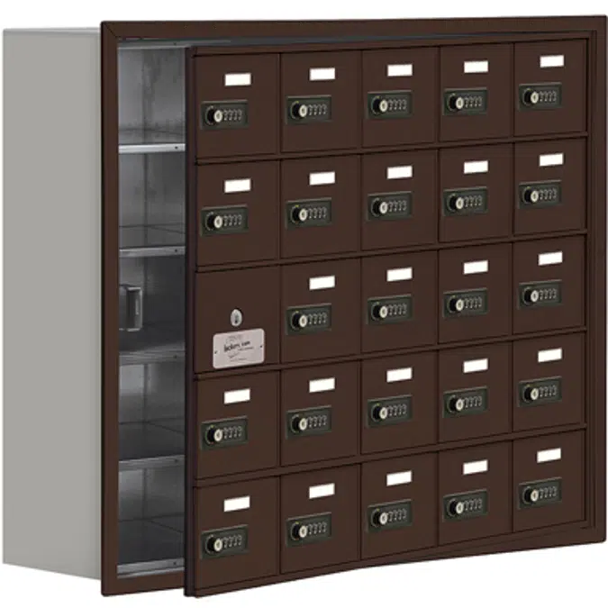 19100 Series Cell Phone Lockers-Recessed Mounted-5 Door High Units-8 Inch Deep Compartments