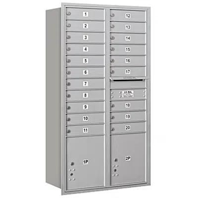 billede til 3700 Series Recessed Mounted 4C Horizontal Mailboxes - Rear Loading - Maximum Height Units