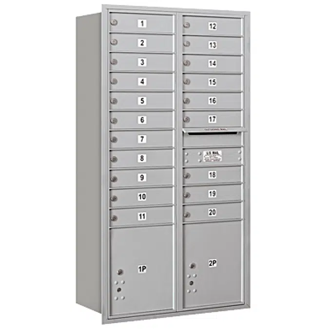 3700 Series Recessed Mounted 4C Horizontal Mailboxes - Rear Loading - Maximum Height Units