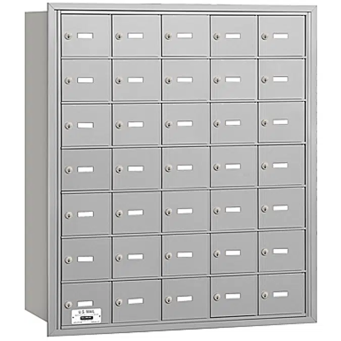 3600 Series Recessed Mounted 4B+ Horizontal Mailboxes-Rear Loading-7 Door High Units