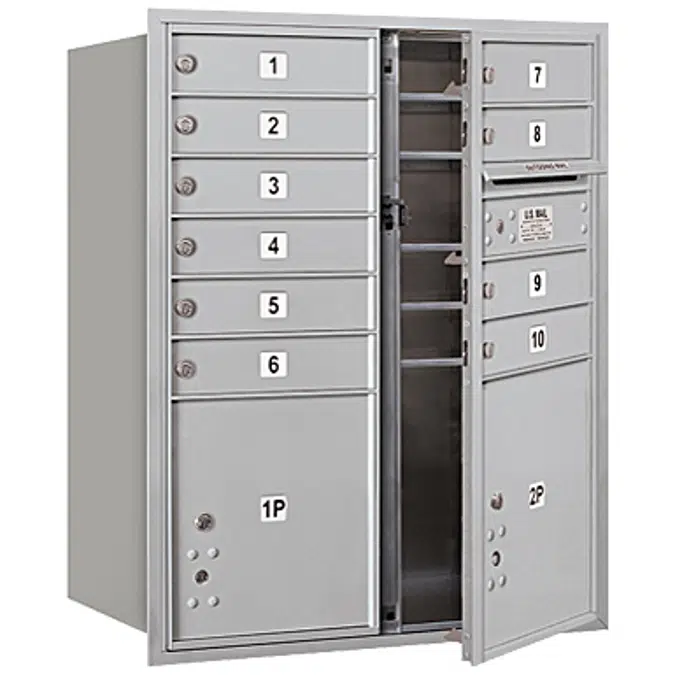 3700 Series Recessed Mounted 4C Horizontal Mailboxes - Front Loading - 10 Door High Units